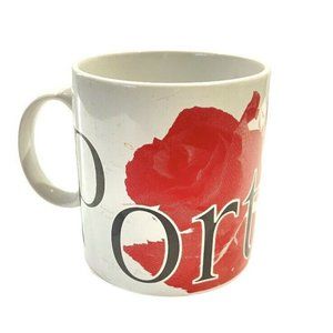 1994 Starbucks Portland City Collector Series Coffee Cup Mug Red Rose